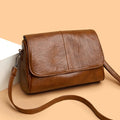Luxury Leather Crossbody Bag - Cognac Brown