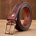 Elegant Retro Leather Strap Belt in Khaki Brown