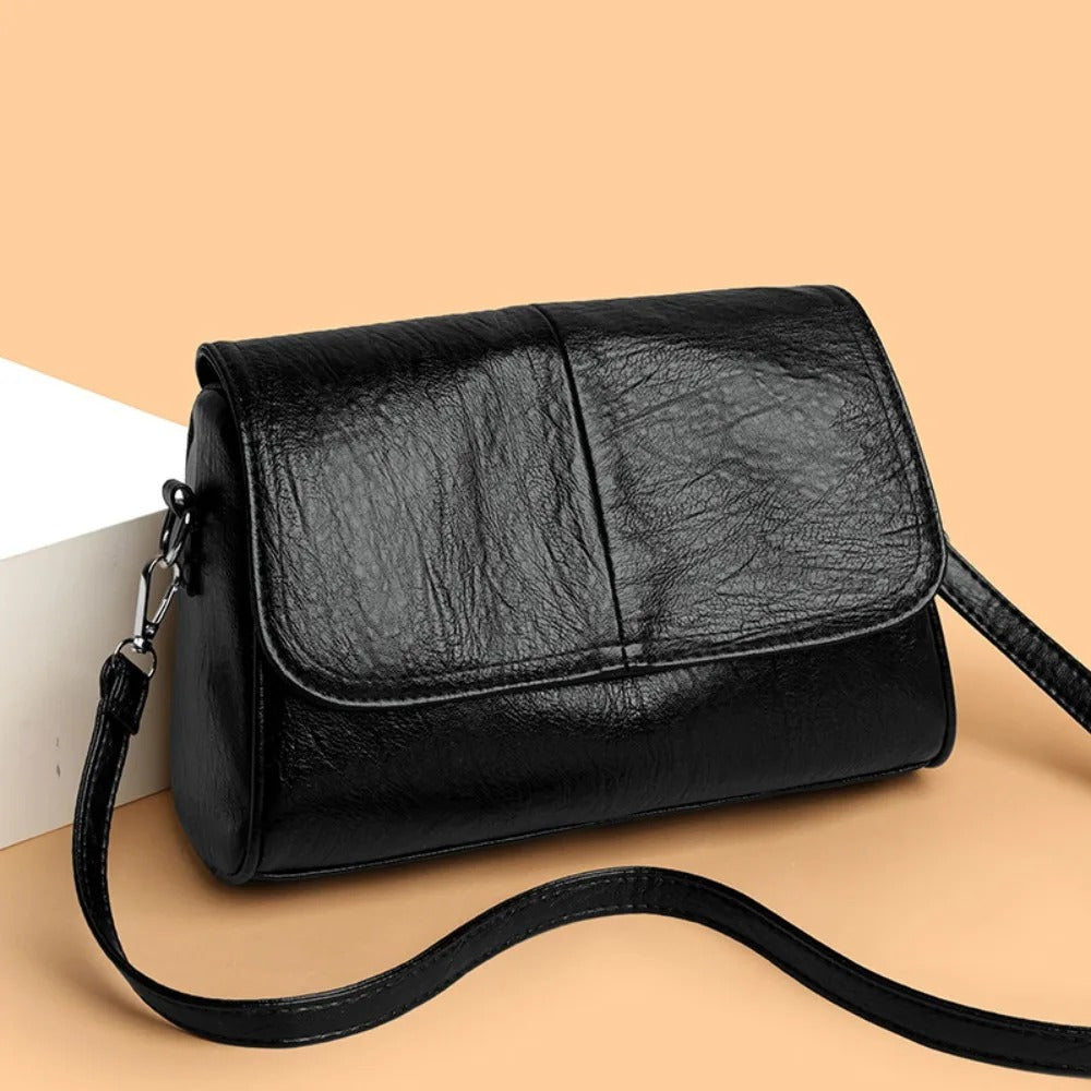 Luxury Leather Crossbody Bag - Beige