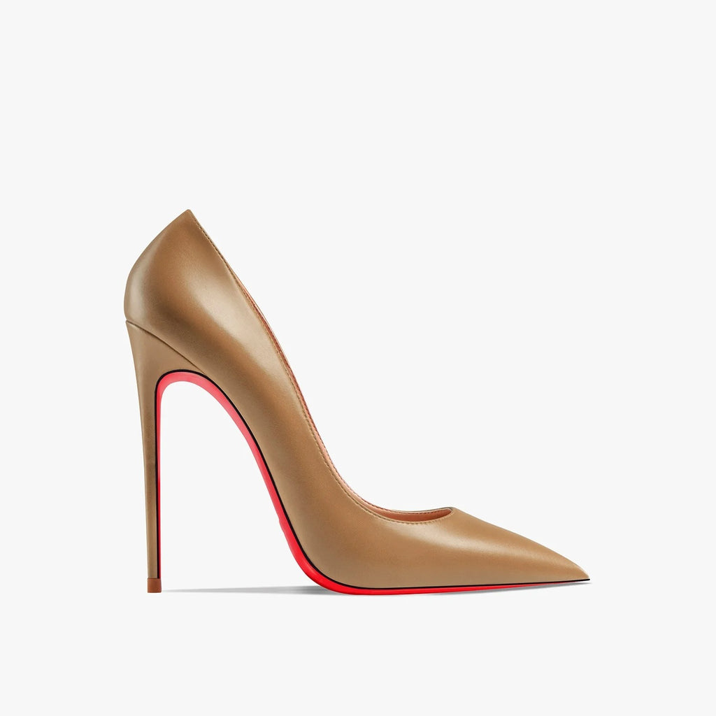 Luxury Red Sole Pointed Toe Stiletto Pumps - Blue