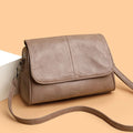 Luxury Leather Crossbody Bag - Nude