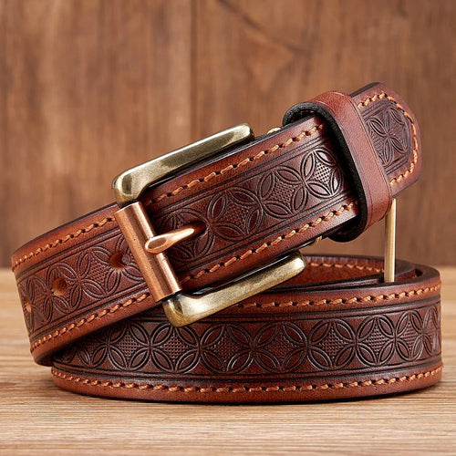Elegant Retro Leather Strap Belt in Black