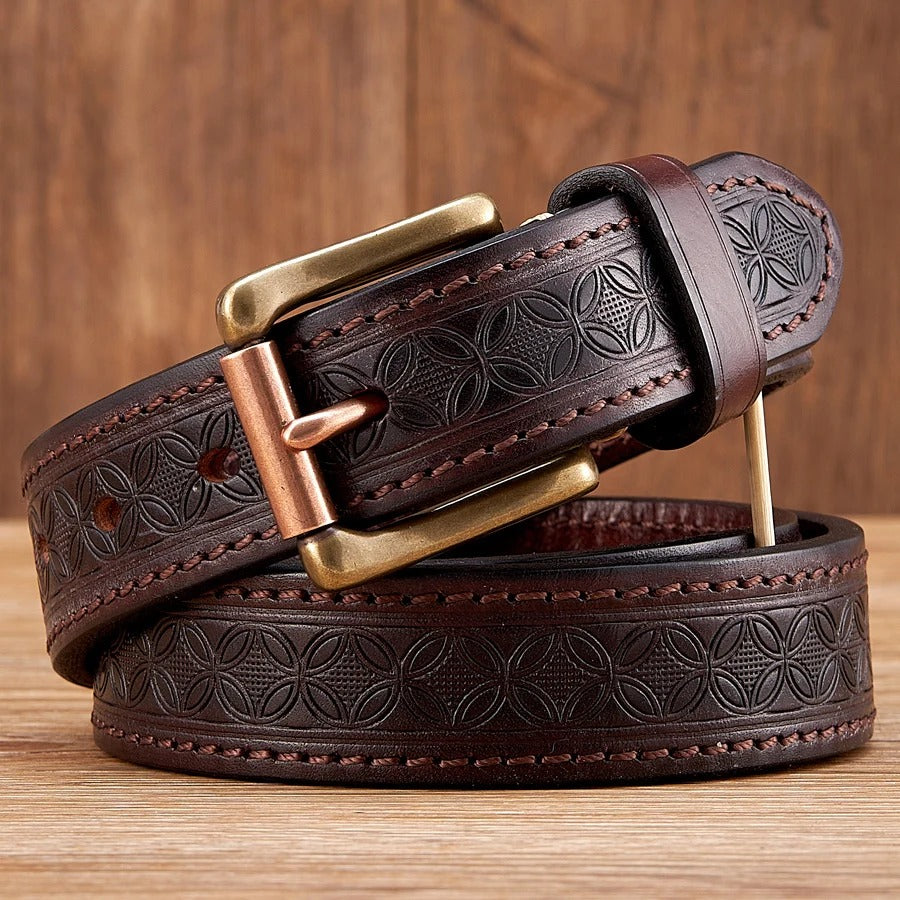 Elegant Retro Leather Strap Belt in Black