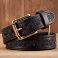 Elegant Retro Leather Strap Belt in Black