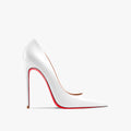 Luxury Red Sole Pointed Toe Stiletto Pumps - White