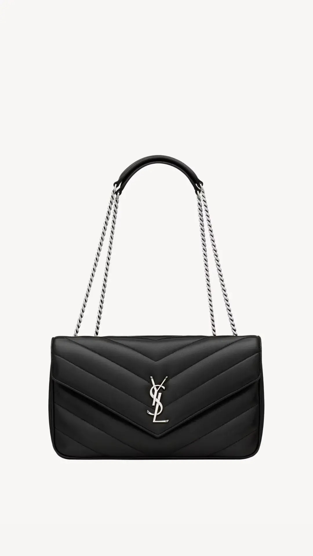 LOULOU MEDIUM IN MATELASSÉ LAMBSKIN - BLACK