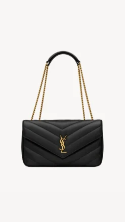LOULOU MEDIUM IN MATELASSÉ LAMBSKIN - BLACK (Gold Hardware)