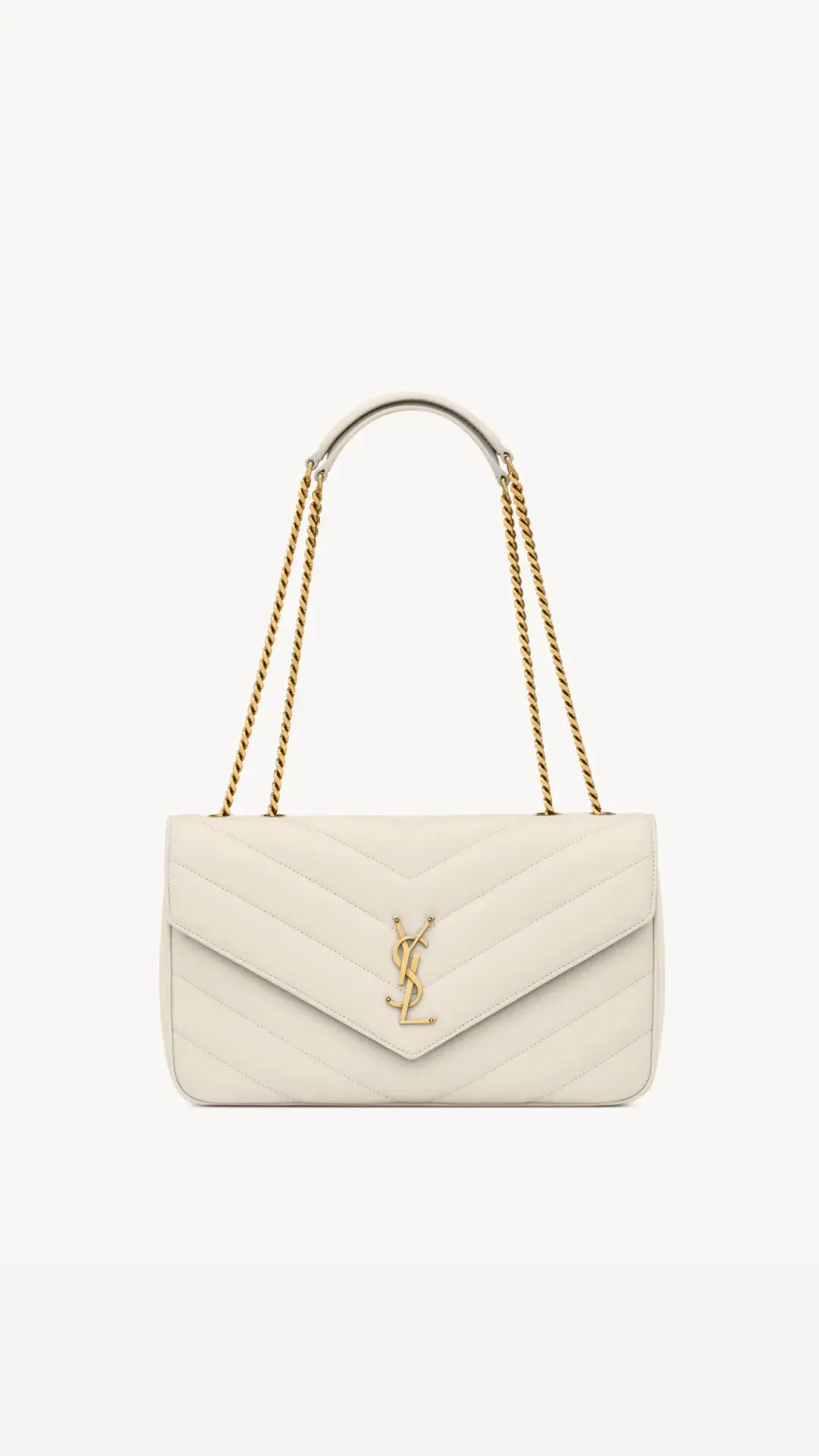 LOULOU MEDIUM IN MATELASSÉ LAMBSKIN - CREAM