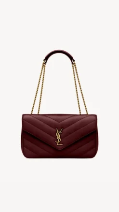 LOULOU MEDIUM IN MATELASSÉ LAMBSKIN - BURGUNDY