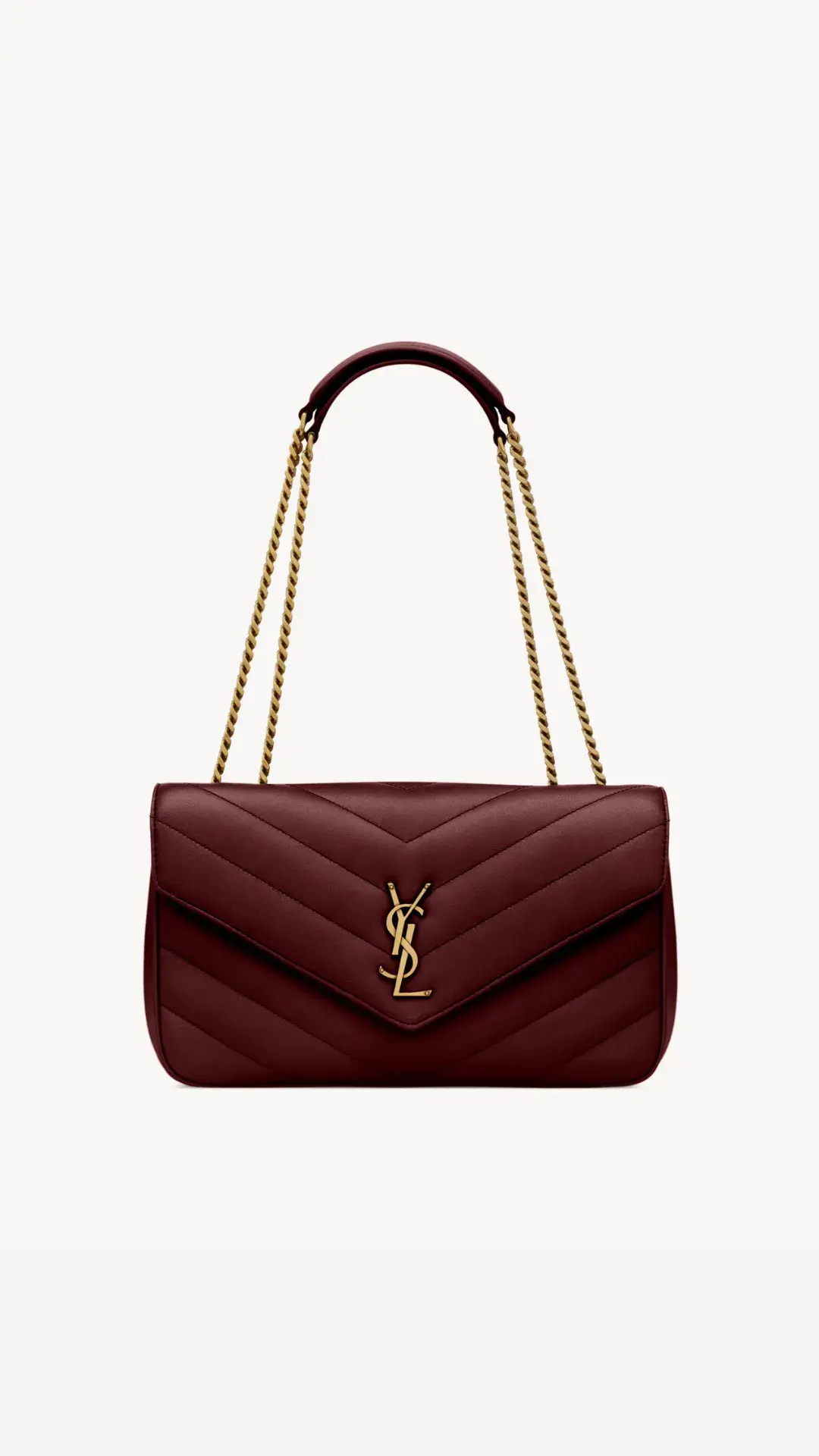 LOULOU MEDIUM IN MATELASSÉ LAMBSKIN - BURGUNDY