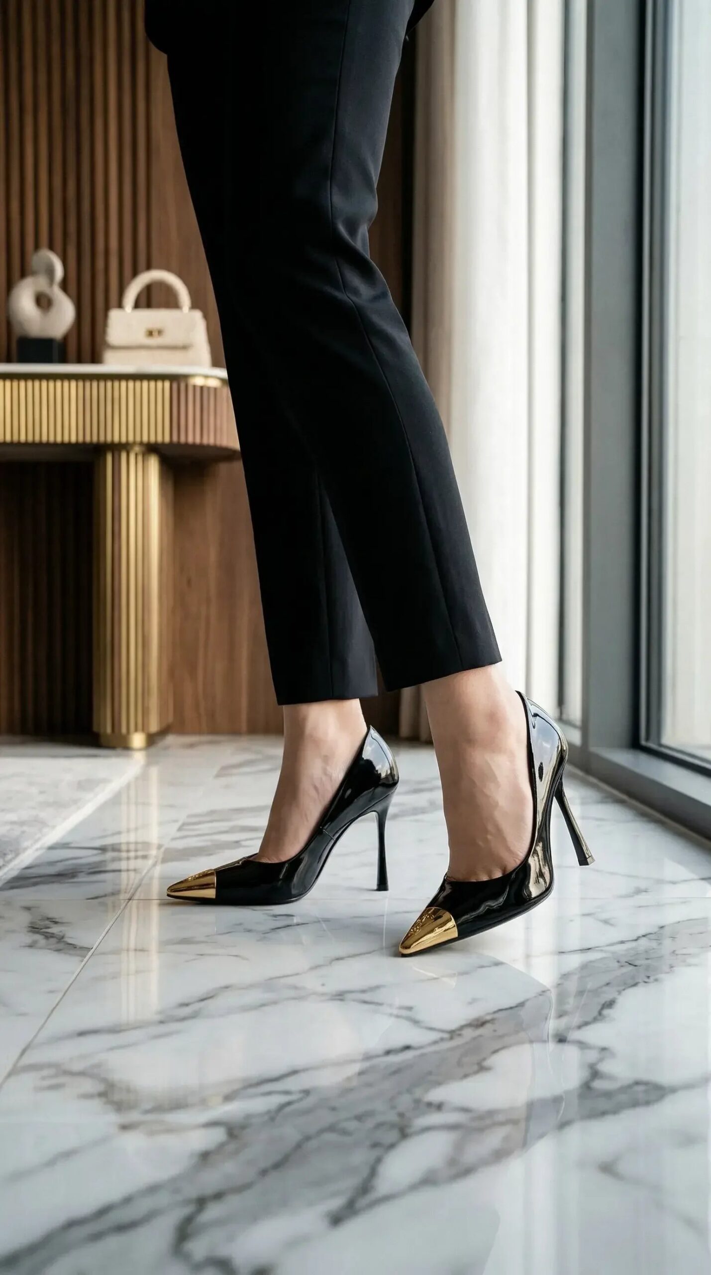 Cassandra Metal Toe Pumps – Black - Image 4