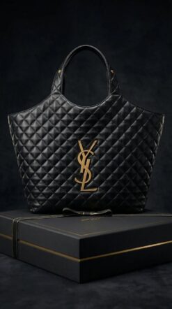 Heritage Quilted Tote – Black