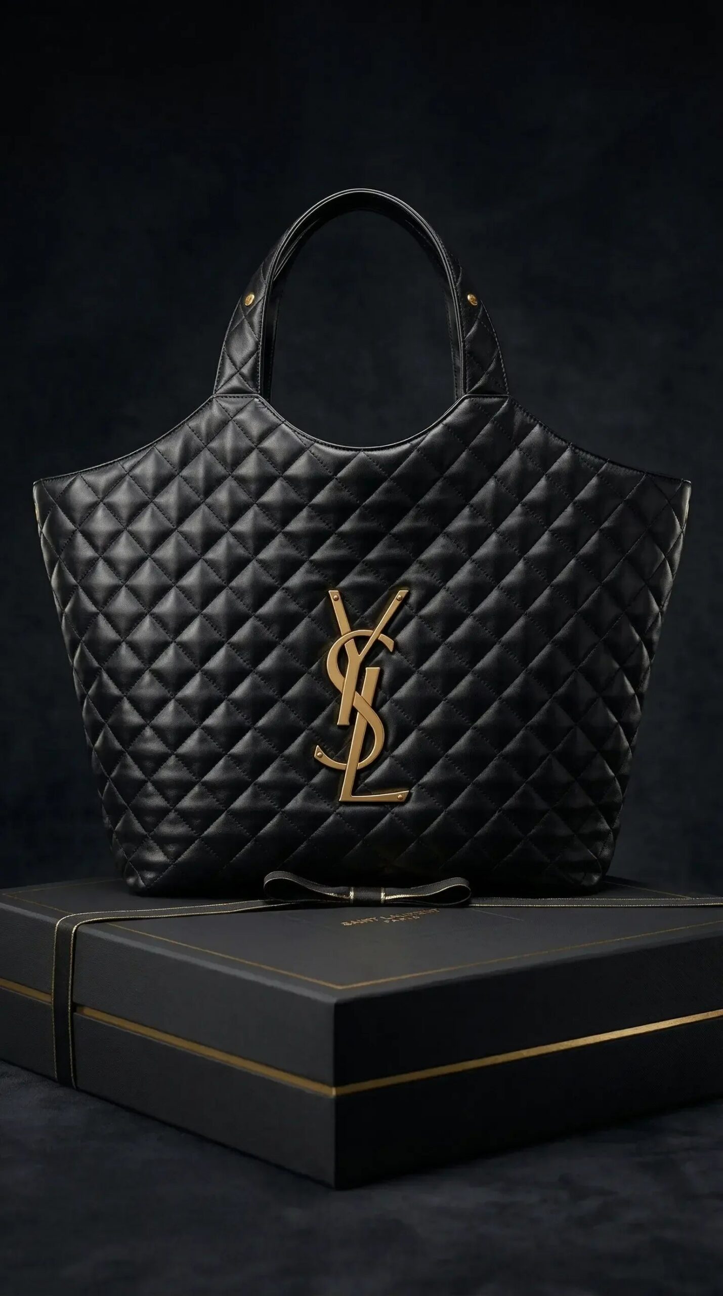 Heritage Quilted Tote – Black