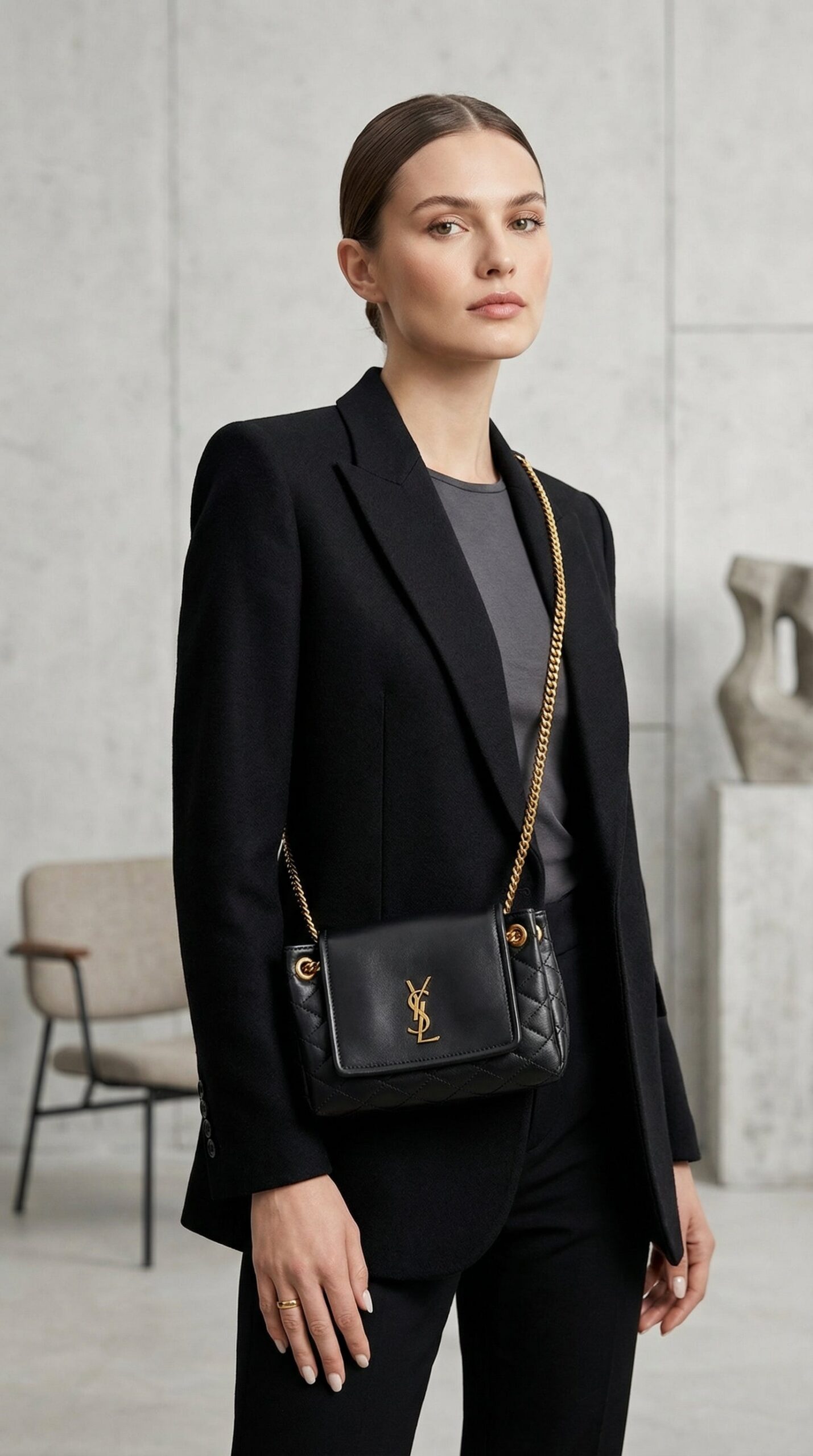 Solferino Mini Chain Bag – Black - Image 2