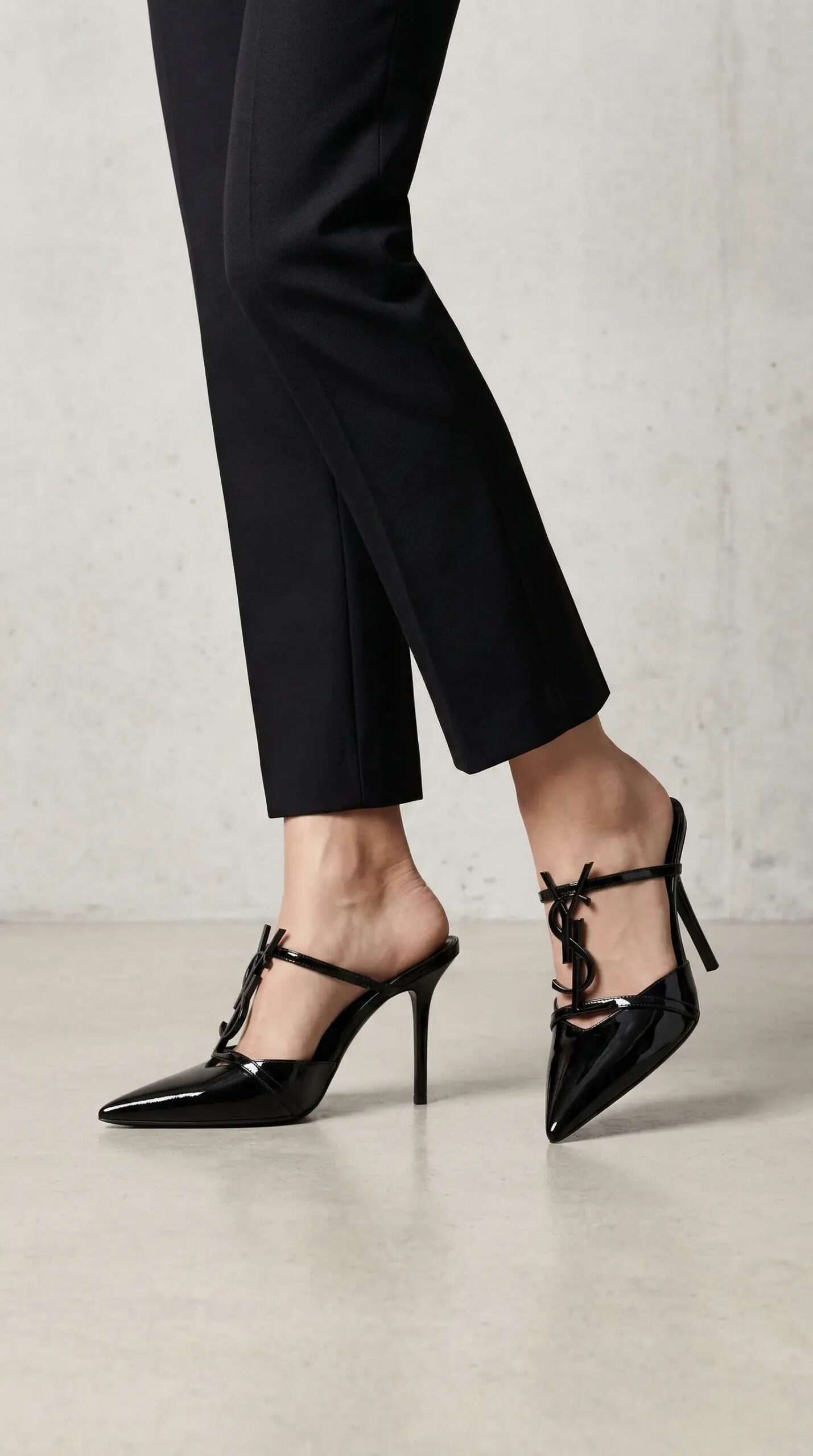 Opyum Pointed Heel Mules – Black Metal - Image 2