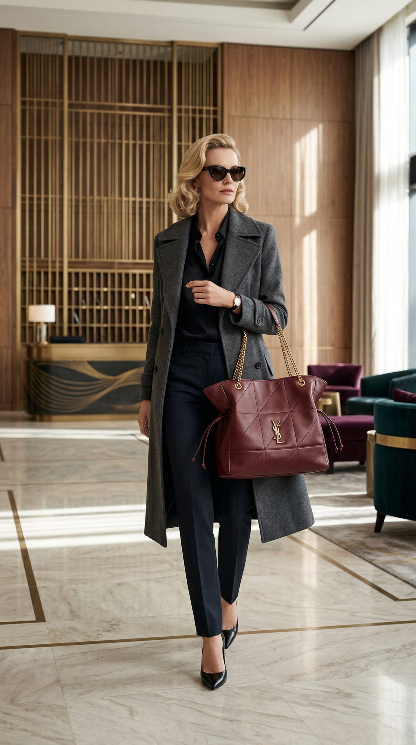 JaJAMIE SHOPPING IN LAMB LEATHER - BURGUNDY - Image 2