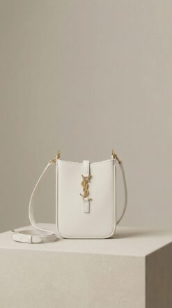 Mini Drawstring Bucket Bag – White