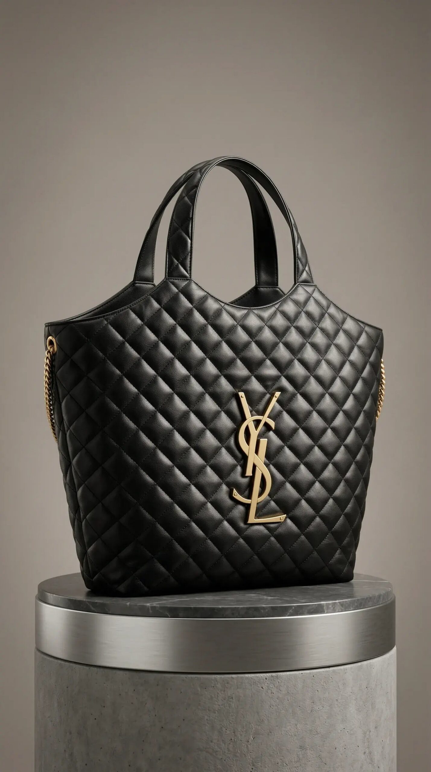 Maxi Quilted Tote – Black - Image 2