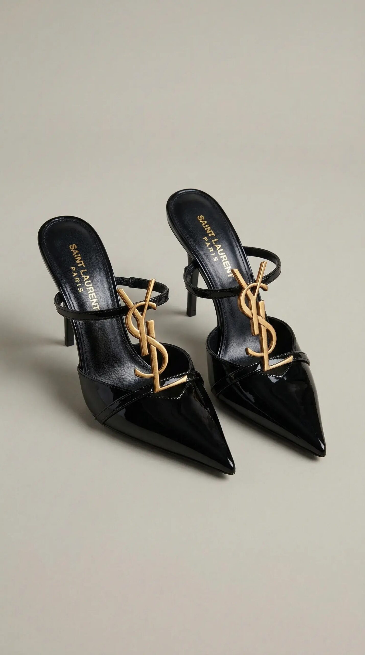 Opyum Pointed Heel Mules – Black