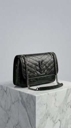 NIKI MEDIUM IN VINTAGE LEATHER - BLACK