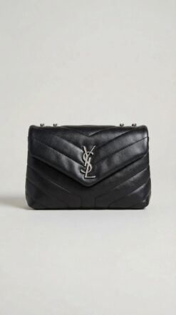 Lou Mini Camera Bag – Black Chevron Leather (Silver Hardware)