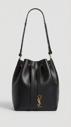 Le 37 Bucket Bag – Black Smooth Leather (Gold Hardware)