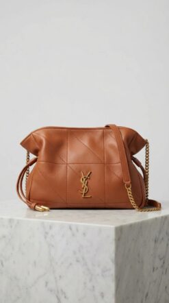 Jamie Drawstring Mini Bag – Caramel Quilted Leather
