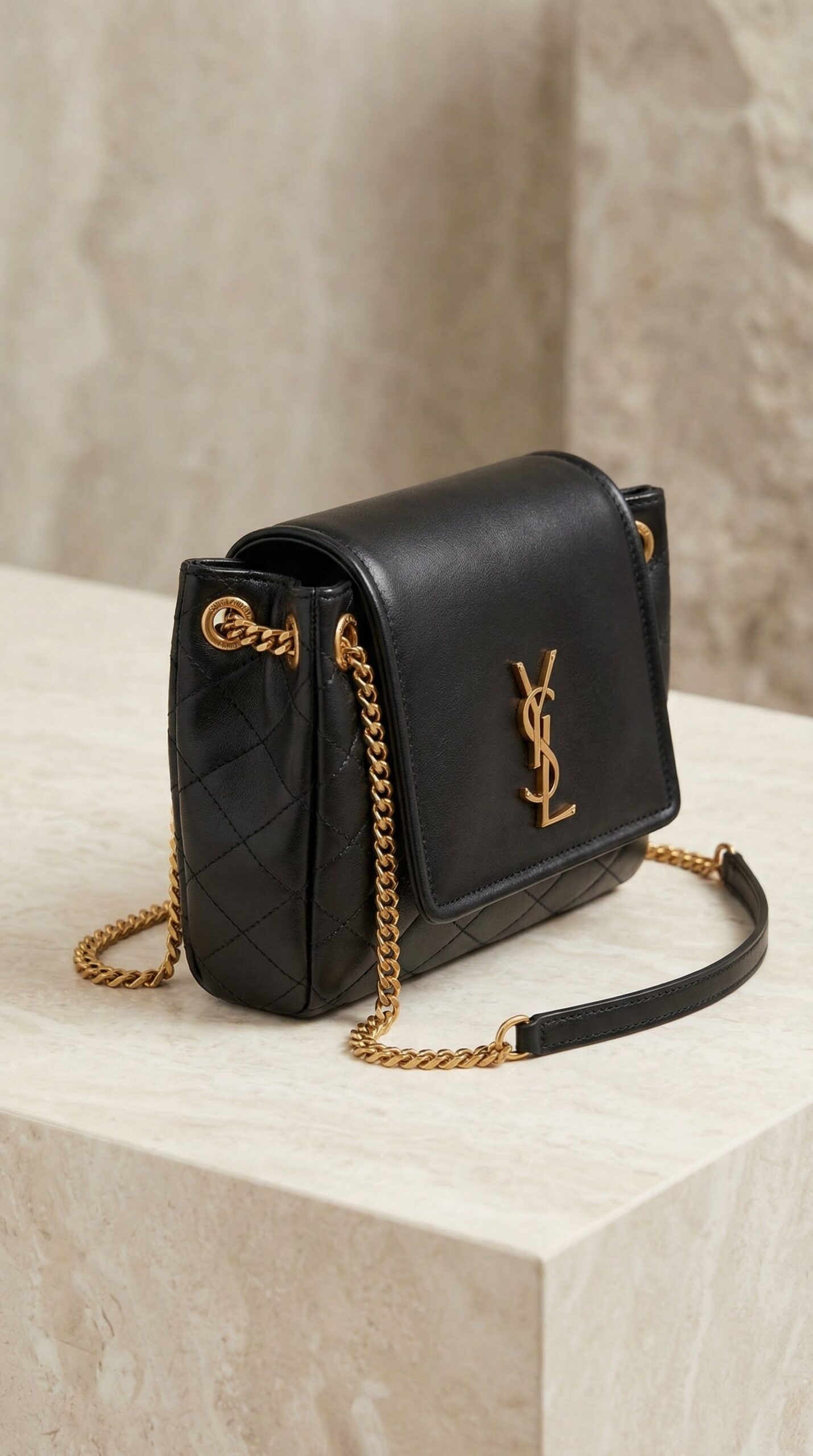 Solferino Mini Chain Bag – Black